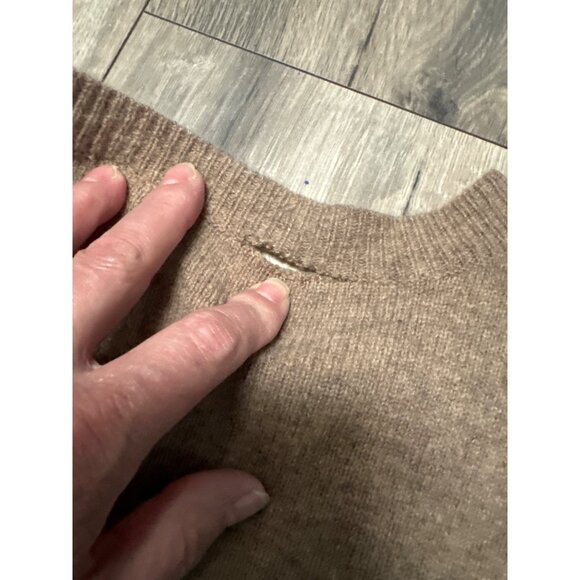 Icône G Tan 100% Wool Button-Up Cardigan Sweater READ - Picture 7 of 7